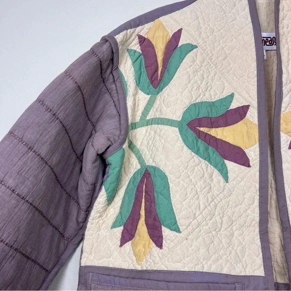 Jess Meany Tulip Graphic Hand Made Spring Quilt Coat